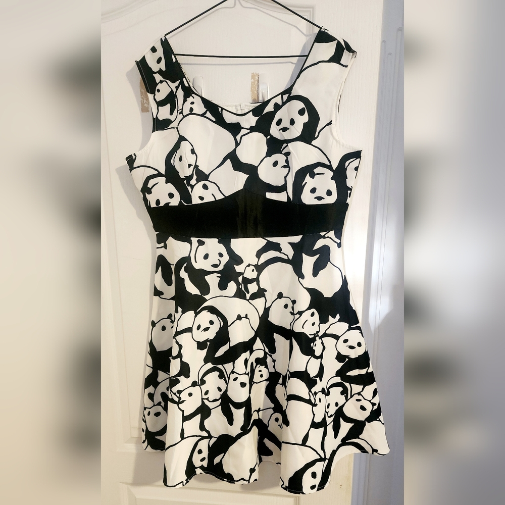 Black and White Panda Print Dress